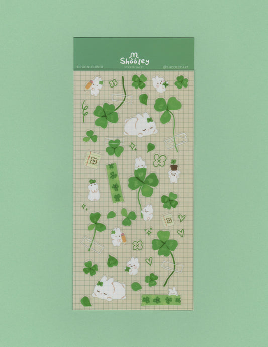 lucky clover sticker sheet