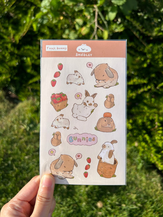 Fruit bunny sticker sheet
