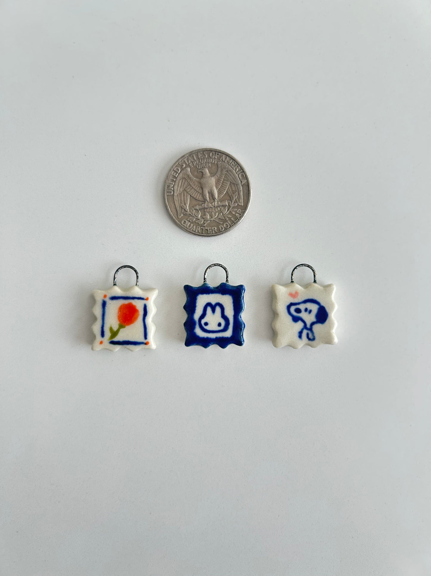 Stamp porcelain necklace