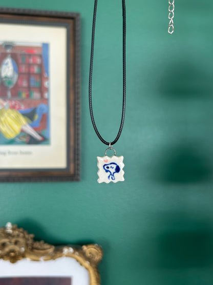 Stamp porcelain necklace