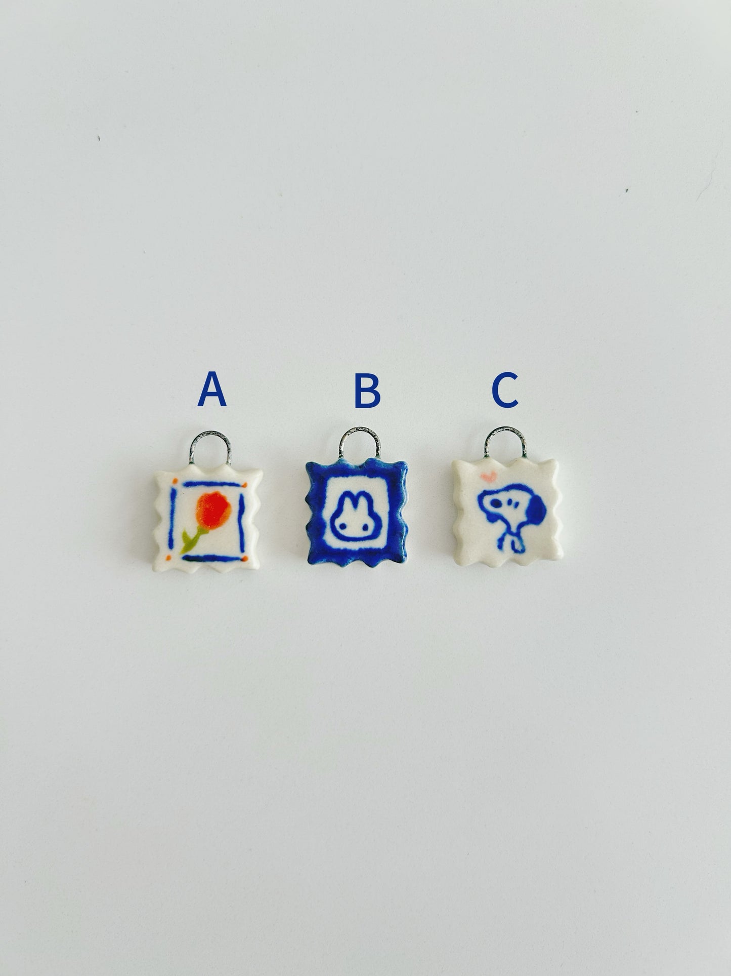 Stamp porcelain necklace