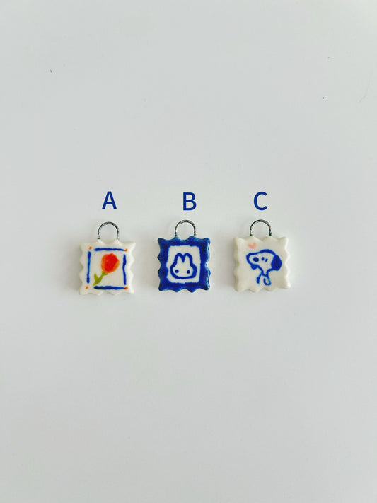 Stamp porcelain necklace