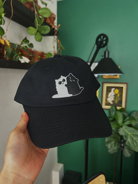 Black and white cat hat