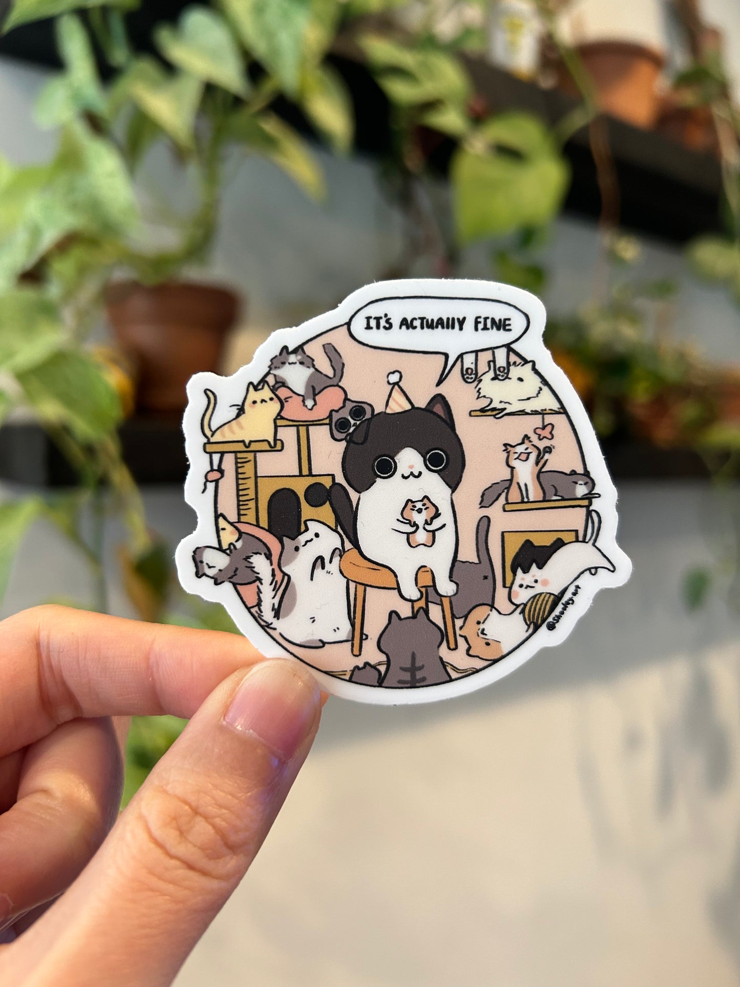This is Fine Cat Vinyl Sticker