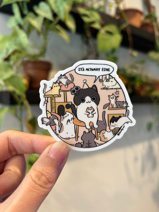 This is Fine Cat Vinyl Sticker