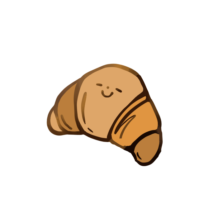 Croissant Enamel Pin