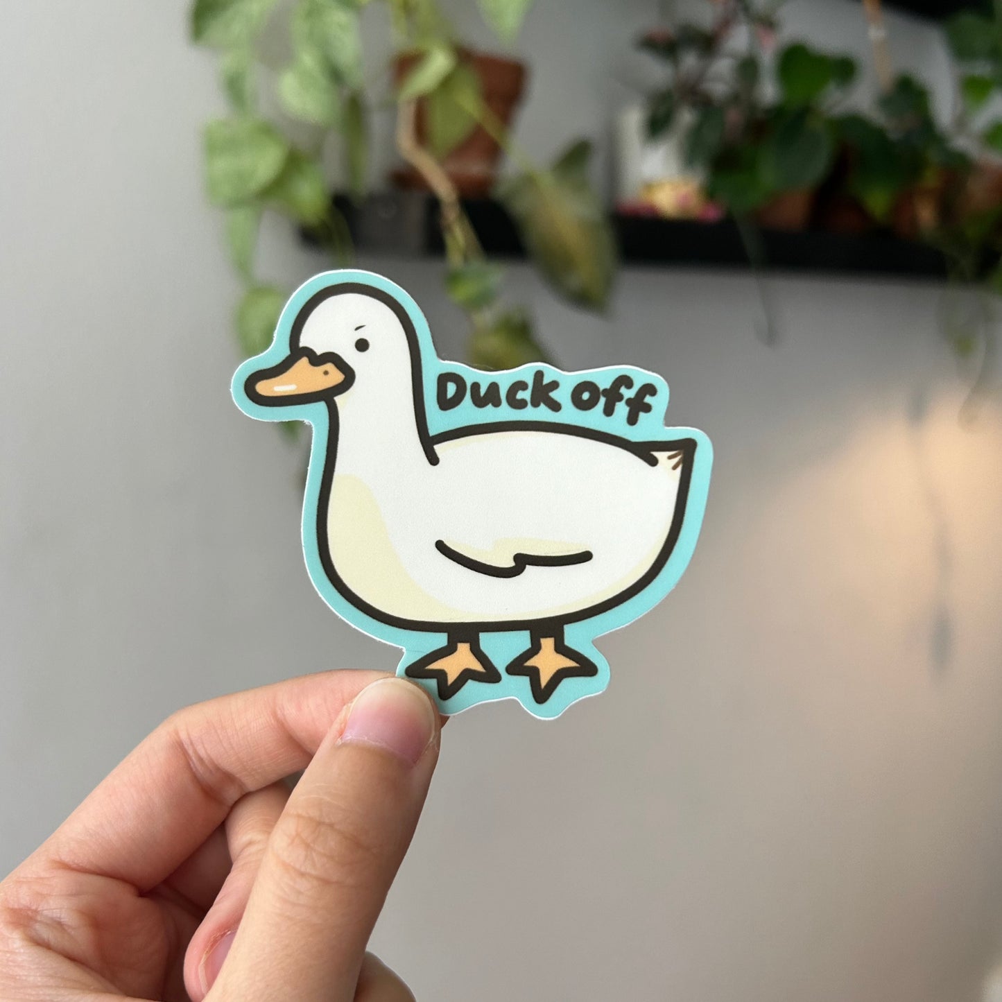 Duck off vinyl sticker | laptop water bottle decal sticker