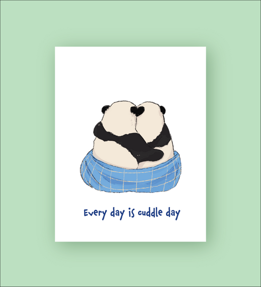 Valentines day card: Every day is cuddle day