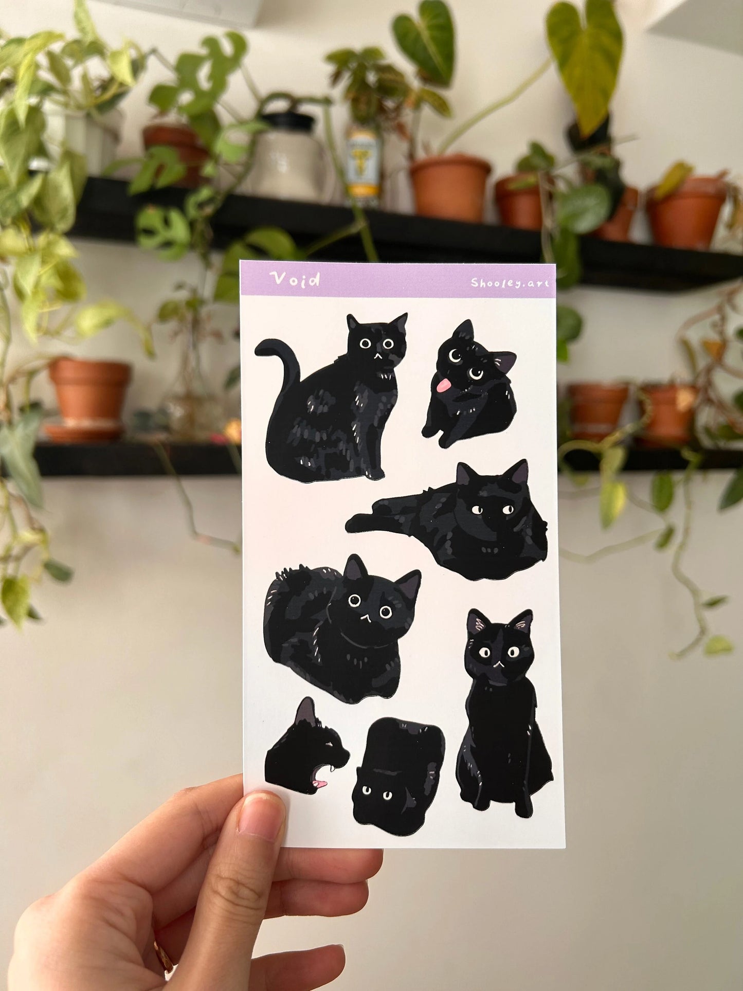 Black cat sticker sheet | matte vinyl sticker sheet, bullet journal, diary, planner decor