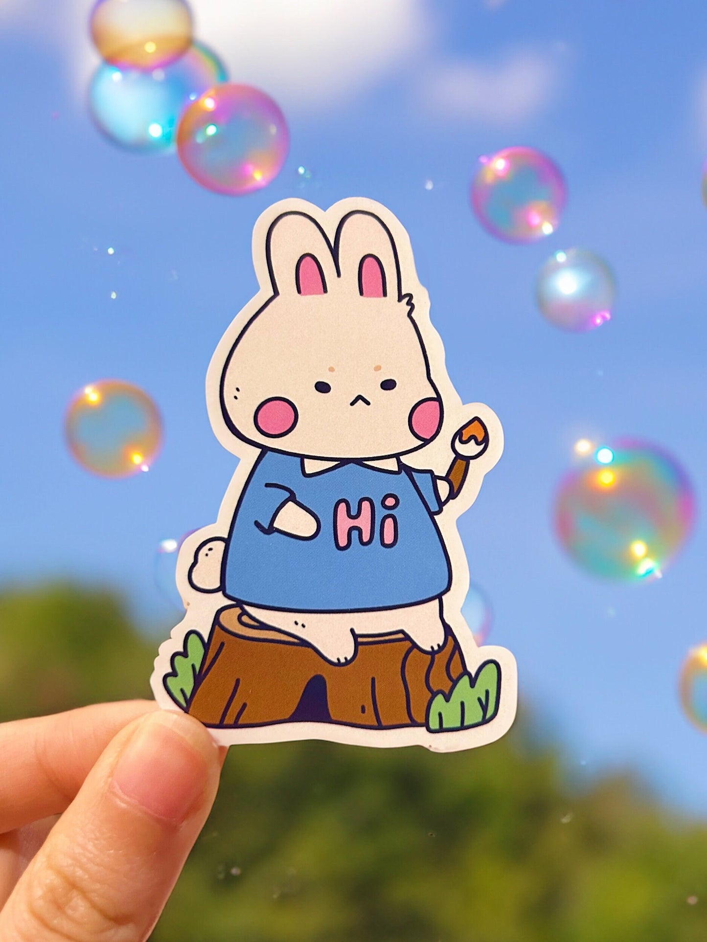 Artist bunny vinyl sticker | creator sticker | laptop waterbottle decal sticker