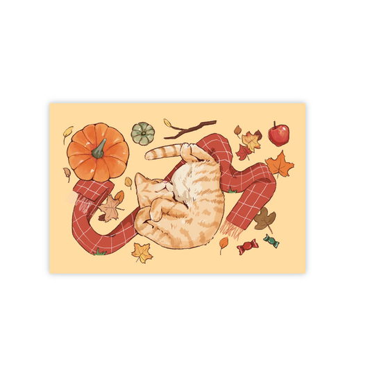 Fall Kitty Postcard