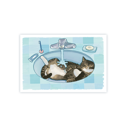 Sink Kitty Postcard