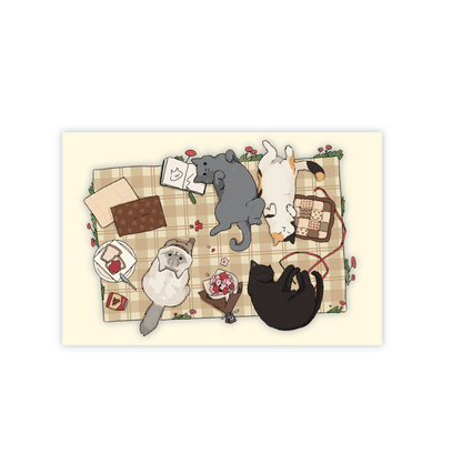 Cat Picnic Postcard