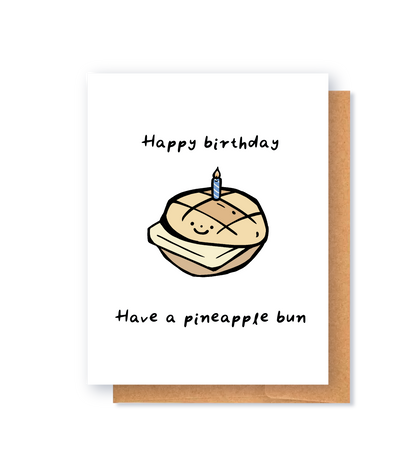 Birthday Pineapple Bun Greeting Card