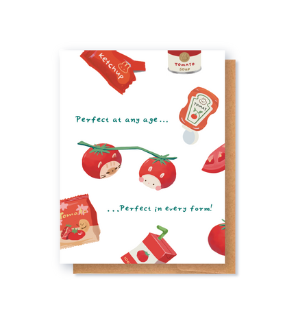 Perfect at Any Age Tomato Greeting Card